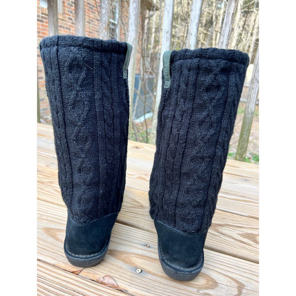 Women's Keen Black Cable Knit tall sweater boots size 9 - Picture 2 of 7